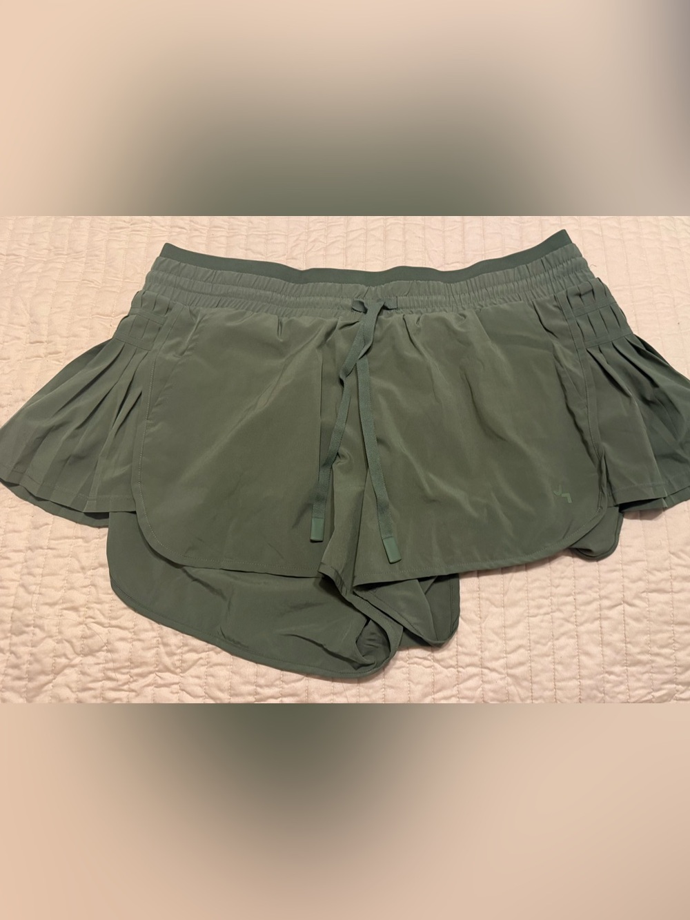 JoyLab Olive Green Athletic Drawstring Skort-Style Shorts